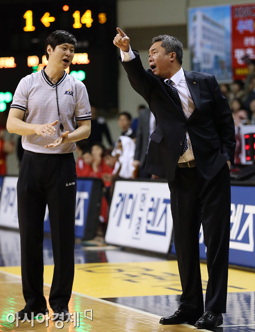 [포토] 판정에 항의하는 전창진 감독