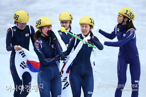 한국 여자 쇼트트랙 대표 팀[사진=Getty Images/멀티비츠]