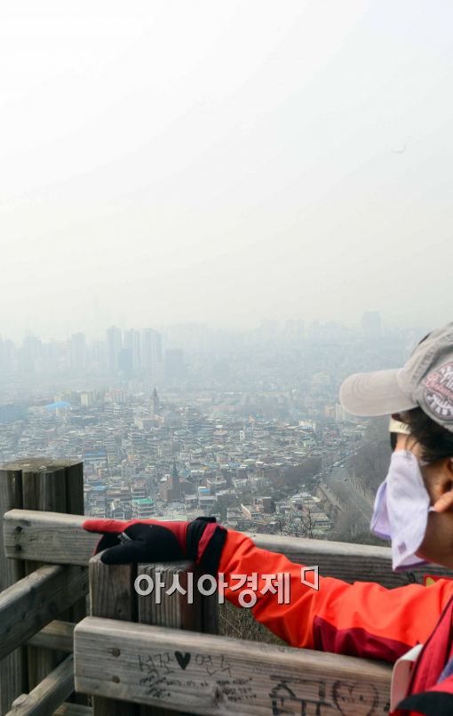 [포토]중국발 스모그, 뿌연 서울 도심