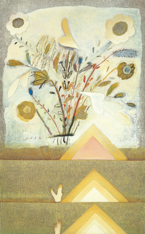 변종하, 들꽃, 부조에 유채, 116.8×72.7cm(50호), 1975, 추정가 3000만~6000만원
