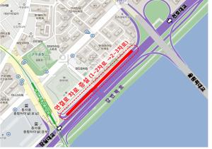 ▲강변북로 1개 차로 증설 지역 위치