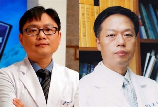 한정호 충북대병원 교수(왼쪽)와 김홍수 순천향의대 천안병원 교수