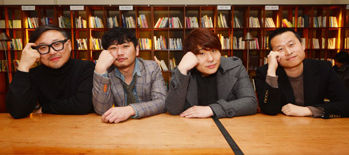이정환 미인픽쳐스 대표, 백승훈 그림 작가, 오영석 스토리 작가, 유택근 투유드림 대표(왼쪽부터)