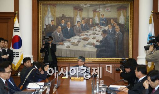 [포토]금통위 회의 주재하는 김중수 총재