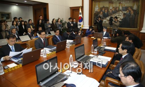 [포토]김중수 한은 총재, 금통위 주재