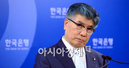 [포토]질문에 경청하는 김중수 한은 총재