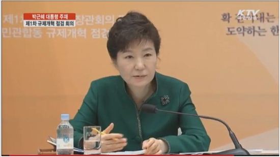 박근혜 대통령이 규제개혁 끝장토론에서 중소기업의 애로사항에 대한 문제 해결을 당부하고 있다. 