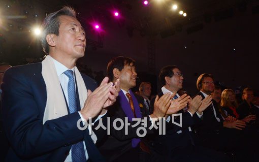 [포토]DDP 개관식 참석한 정몽준-박원순 