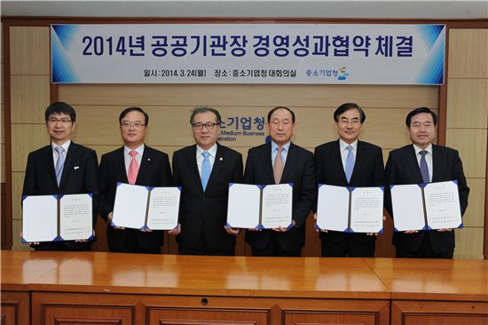 [포토]중기청, 산하기관장과 경영성과 협약 체결