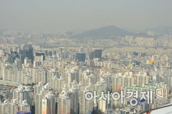 고층에서 바라본 서울 시내 모습