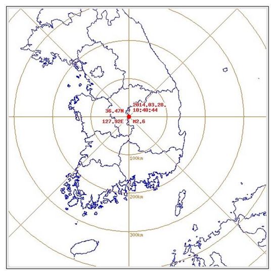 ▲ 상주에서 규모 2.6의 지진이 발생했다. (출처: 기상청 지진센터)