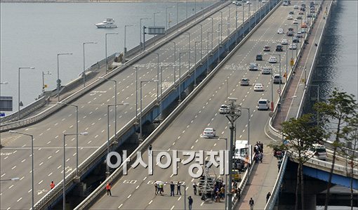 [포토]어벤져스2, 마포대교 촬영 시작