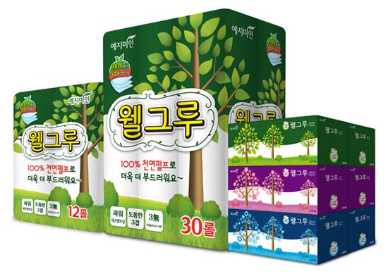 웰크론헬스케어, 천연펄프 화장지 웰그루 출시