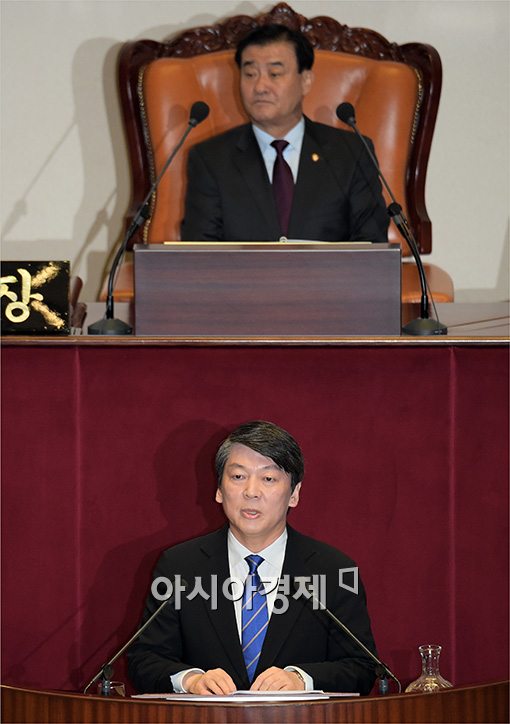 [포토]교섭단체 대표 연설하는 안철수 대표