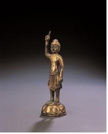 금동탄생불입상, 삼국시대 7세기, 높이 15.0cm
