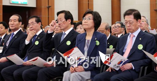 [포토]서울시장 후보들, 동상사몽 