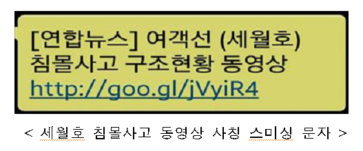 "세월호 동영상 문자 클릭 NO"…'스미싱 경보' 