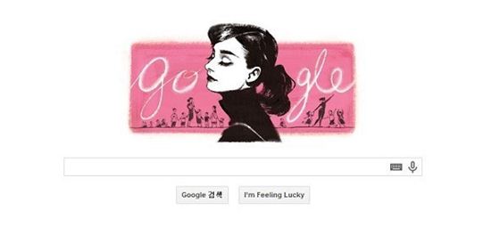 ▲오드리햅번 탄생 85주년 구글 기념 로고. (사진: 구글 홈페이지 캡처)