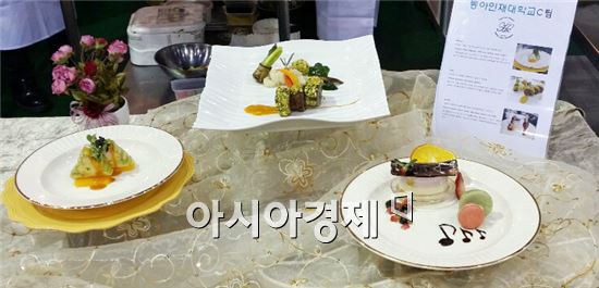 동아인재대학교(총장 김경택) 호텔식품조리과 학생들이 “2014 한국음식관광박람회”에서 주니어 라이브 부문 대상을 차지했다.