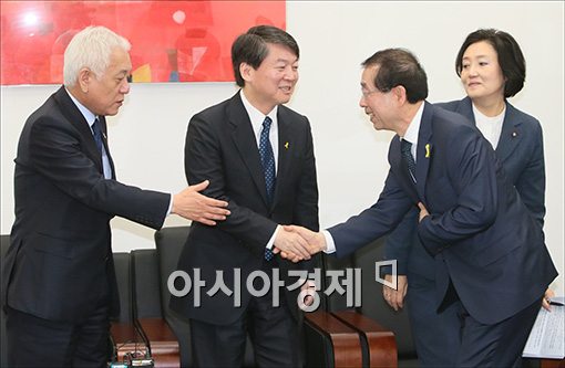 [포토]새정치민주연합 지도부 만나는 박원순 시장