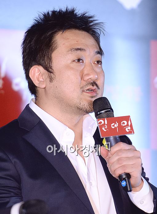 배우 마동석이 12일 영화 '일대일' 언론시사회에서 촬영 소감을 전했다.