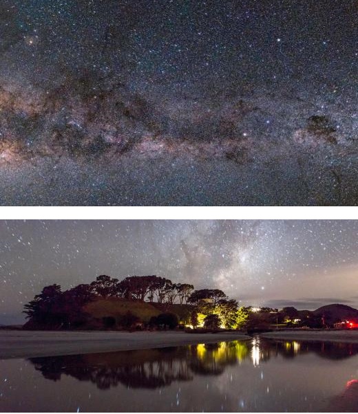 뉴질랜드 파키리해변의 '은하수' 안드로메다에서 온 '별그대'
