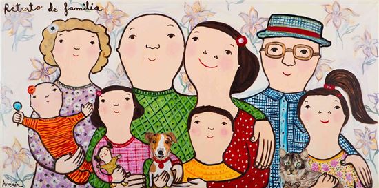 가족 초상화(Family portrait), 97x195cm, oil on canvas, 2014