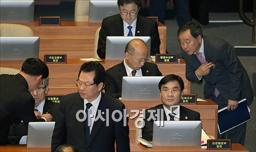 [포토]세월호 관련 대정부질문에 출석한 국무위원