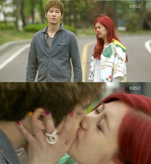 ▲'빅맨' 정소민이 강지환에게 키스를 했다.(사진:KBS2 '빅맨' 방송 캡처)