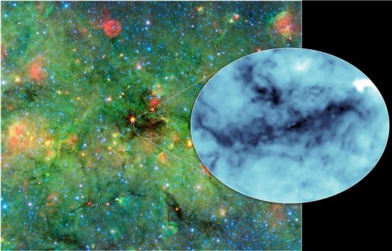 ▲스피츠우주망원경이 포착한 암흑성운.[사진제공=NASA]