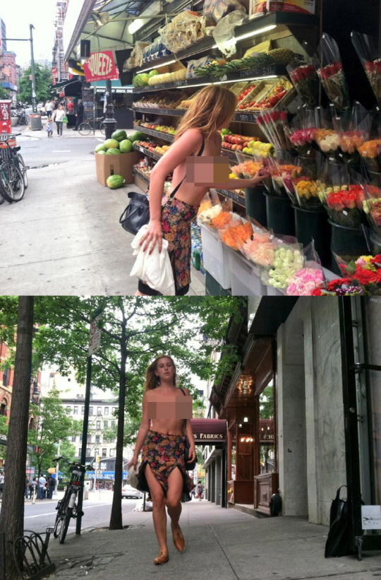 데미무어 딸, 상반신 노출한 채 뉴욕 거리활보 "무슨 일로…"