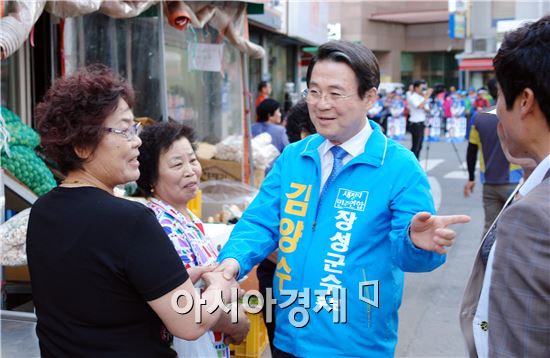 김양수 장성군수 후보, “막판 판세굳히기 총력전”