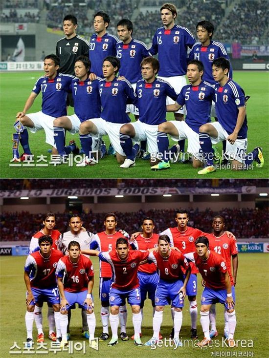 ▲일본(위)과 코스타리카(아래) 대표팀이 3일 평가전을 치른다. 