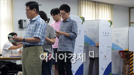[포토]기표순서 기다리는 유권자들