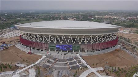 한화건설이 준공한 필리핀의 세계 최대 규모의 돔 공연장 모습