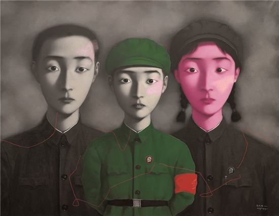 장샤오강, '혈연-대가족: no.11', 1995년.