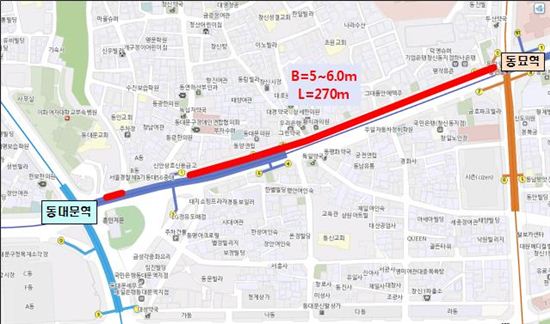 흥인지문~서울성곽 '역사와 문화 보행거리' 조성