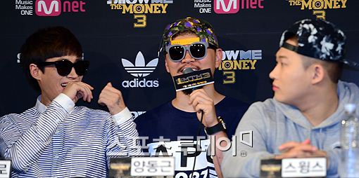 ▲Mnet '쇼미더머니3' 제작발표회 타블로, 양동근, 스윙스(왼쪽부터)