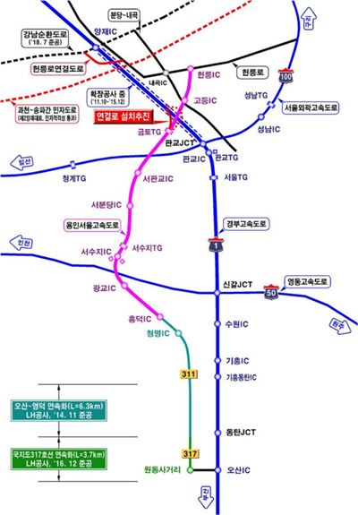 경부~용인·서울고속도로 연결…서울~광교 출퇴근 빨라진다