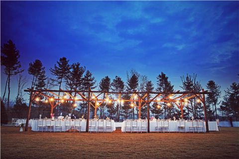 박인비의 결혼식이 열릴 서원밸리골프장의 야외 웨딩식장 전경.