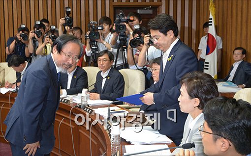 [포토]세월호 국정감사에 출석한 이주영 장관
