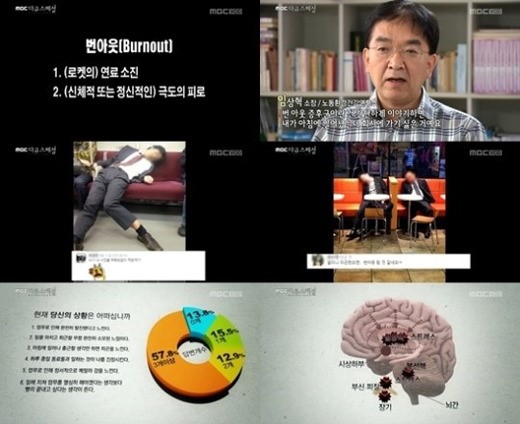 ▲직장인 85%가 '번아웃 증후군' (사진: MBC '다큐스페셜' 캡처)