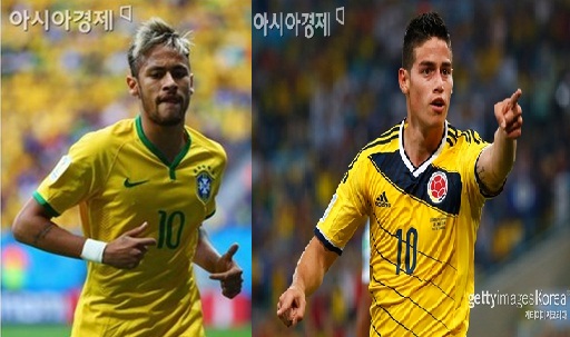 브라질 콜롬비아 전력비교…네이마르 vs 로드리게스 킬러 대결