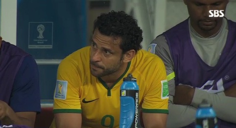 브라질의 원톱 프레드가 부진한 경기력으로 관중들의 야유를 받았다. (사진:SBS 중계방송 캡처)