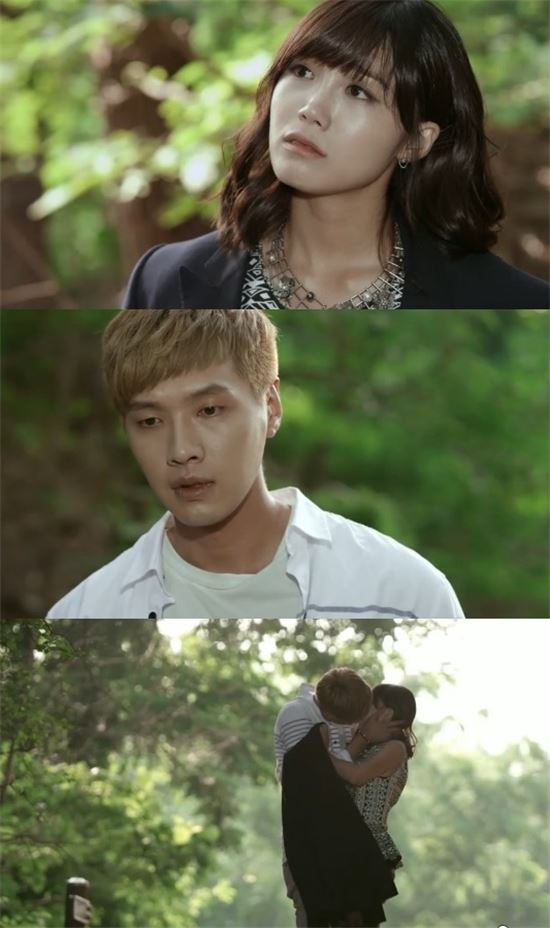 KBS2 '트로트의 연인' 지현우가 정은지에게 기습 키스했다./KBS2방송화면