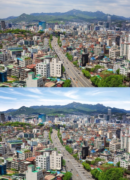 서울 중구 동호로 '약수고가도로'가 30년만에 역사의 뒤안길로 사라진다.(사진: 위 부터 공사 전, 후 서울시 제공)