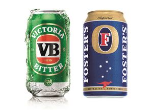 사브밀러가 호주 대표 맥주인 '빅토리아 비터(왼쪽)'와 '포스터스' 캔 제품을 출시한다.