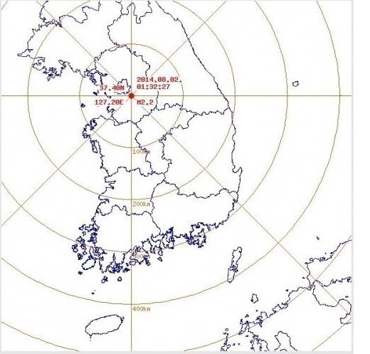 경기도광주 2.2지진(사진:기상청제공)