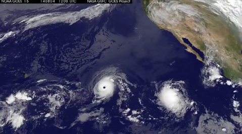 나사(NASA)가 하와이로 접근 중인 허리케인 '이셀'의 위성 촬영 사진을 공개했다.(사진: 나사 제공)