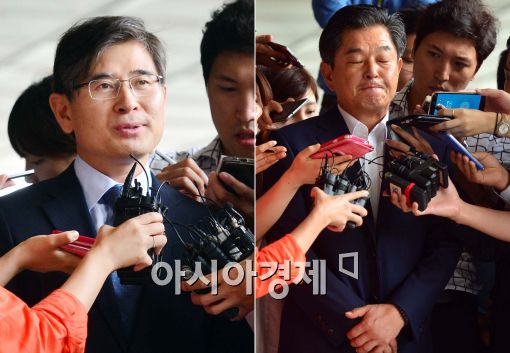 [포토]검찰에 출석한 새정치민주연합 김재윤-신학용